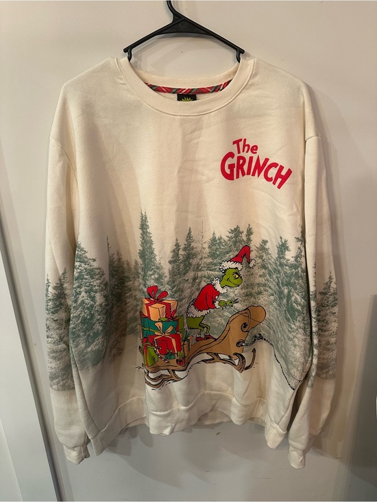 Dr. Seuss Other - The Grinch Who Stole Christmas Graphic Sweatshirt Cream Adult XXL